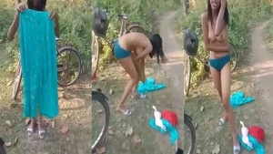 Naked Indian girl filmed after sexual encounter