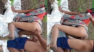 Desi couple enjoys outdoor sex in public