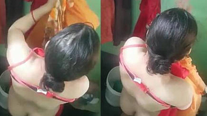 Desi man bathes naked and gets recorded by his younger brother