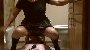 Miss Dee gets down and dirty in a chair