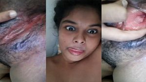 A mischievous girl reveals her most intimate parts