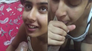 Experience the sensual sounds of a desi girlfriend giving a blowjob