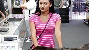 Desperate teen suck big dick for cash