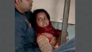 Village couple engages in intimate activities aboard a moving train