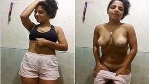 Indian girl with cute face and tight body bares it all for money