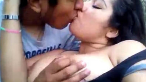 Outdoor sex with boobs and lip locking