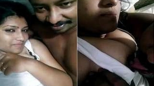Tamil wife gives husband a breast massage