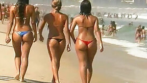 Sexy Brazilian thong booty and Italian beach dancers