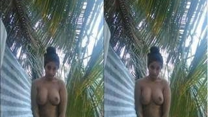 Lankan beauty flaunts her naked body and bathes in the sun