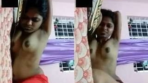 Indian girl flaunts her big boobs in video call for lover