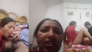 Older aunt and uncle engage in sexual activity on camera