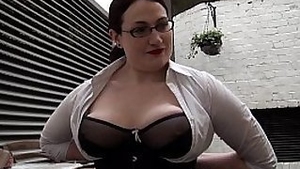 Bbw babe Alyss flashing pussy and masturbating in public