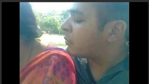 Indian couples enjoying outdoor love in the park