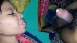 Bhabhi sucks cock and gets a mouthful of cum