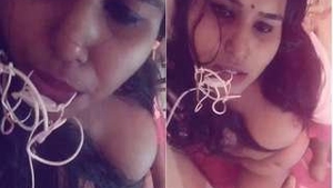 Intimate video of a sexy single girl revealing her breasts