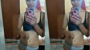 Beautiful Indian girl flaunts her breasts and records a video for her lover