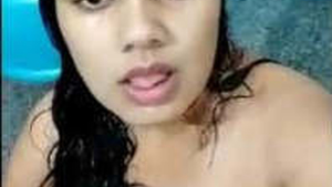 Indian horny girl masturbates with her hands