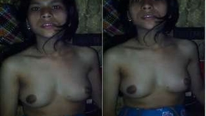 Desi babe teases her partner with her breasts