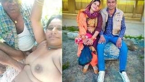 Desi couple enjoys outdoor sex in public place