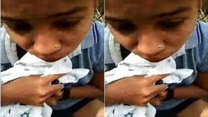 Indian girl gives a sensual blowjob in Hindi