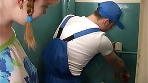 Little girl fucked hardly by repairman