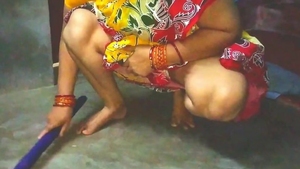 Elderly woman's erotic cleaning mishap