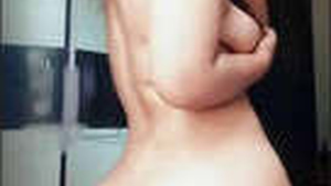 Indian girl pleases herself with her hands in five segments