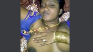 Tamil wife gives a blowjob to her husband at night