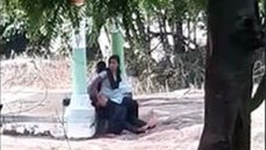 Lover spied while outdoor fucking in dress