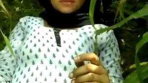 A cute wife in the jungle for a steamy outdoor encounter