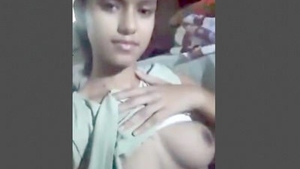 Desi teen reveals her big breasts and cunt in solo video