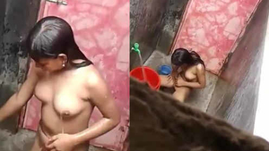 Indian teenage sister's nude bath recorded by observant cousin