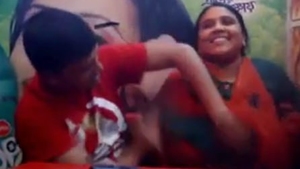 Indian couple enjoys outdoor cafe rendezvous