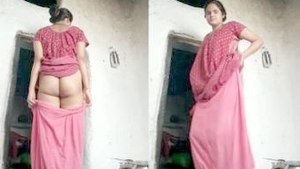 Indian wife flaunts her perfect curves and pussy in village video