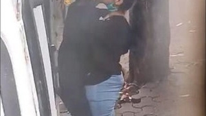 Passionate outdoor lovemaking between two strangers