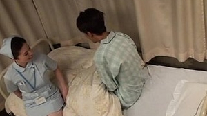 Unusual Japanese nurse satisfies patient with 69 position and sexual activity
