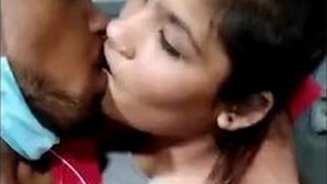 Couple sharing a passionate kiss