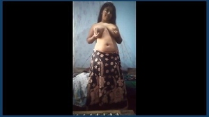 Desi teen with a big ass shows off and masturbates