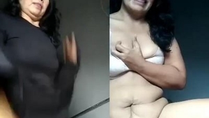 Horny aunty gets fingered by milf and moans in pleasure