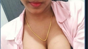 A seductive Tamil girlfriend misbehaves in front of the camera