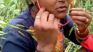 Outdoor village girl Marged in jungle video collection