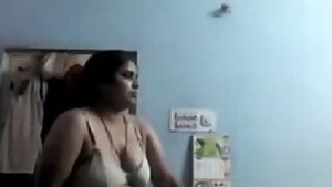 Telugu Aunty Dress Changing Captured By Neighbour Boy