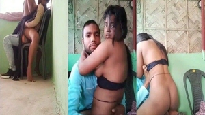 Indian couple gets frisky on a chair in a steamy video