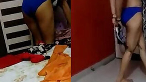 Indian bhabhi bathing and wearing Cloths