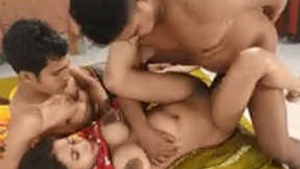 Dissatisfied wife gets double penetrated by two cocks and still wants more