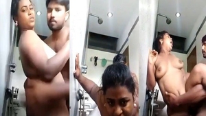 Indian couple indulges in intense bathroom sex