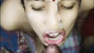 Sapna Bhabhi Blowjob and Taking Cum on Face Live sex Show