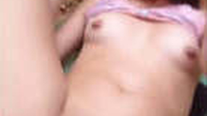 Stunning young woman's intimate area orally pleasured by boyfriend in the open air while undressed