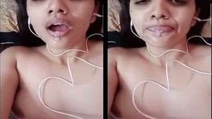 Indian babe flaunts her boobs and pussy for her partner