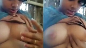 Beautiful Cute Desi Assame Village Girl Showing And sucking Boobs